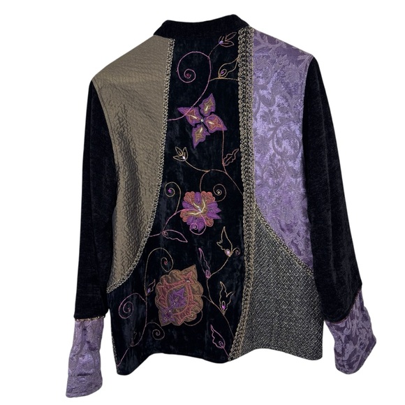 Flashback Vintage Beaded Chenille Patchwork Jacket Y2K - Picture 2 of 11